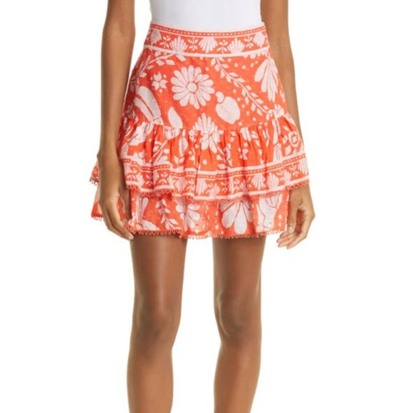 FARM Rio Dresses & Skirts - NWT:  FARM Rio Orange Jungle Mini Skirt - Size Medium